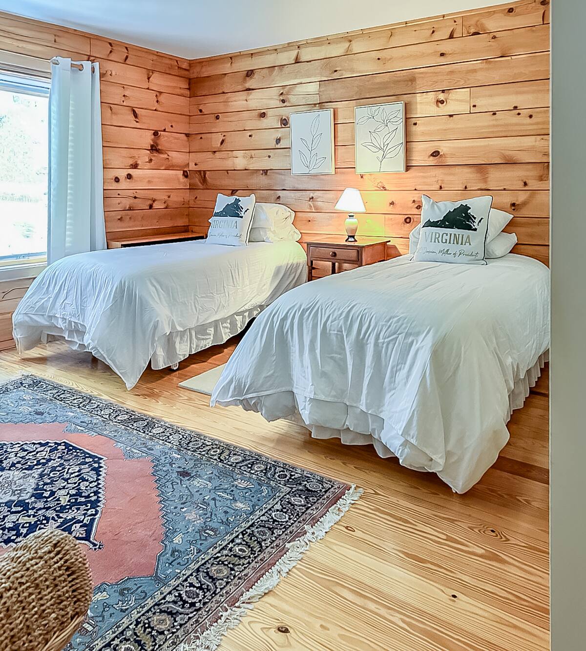 The king bed can be separated into 2 twin beds. Just let us know if you’d like us to set it up as twins for you!
