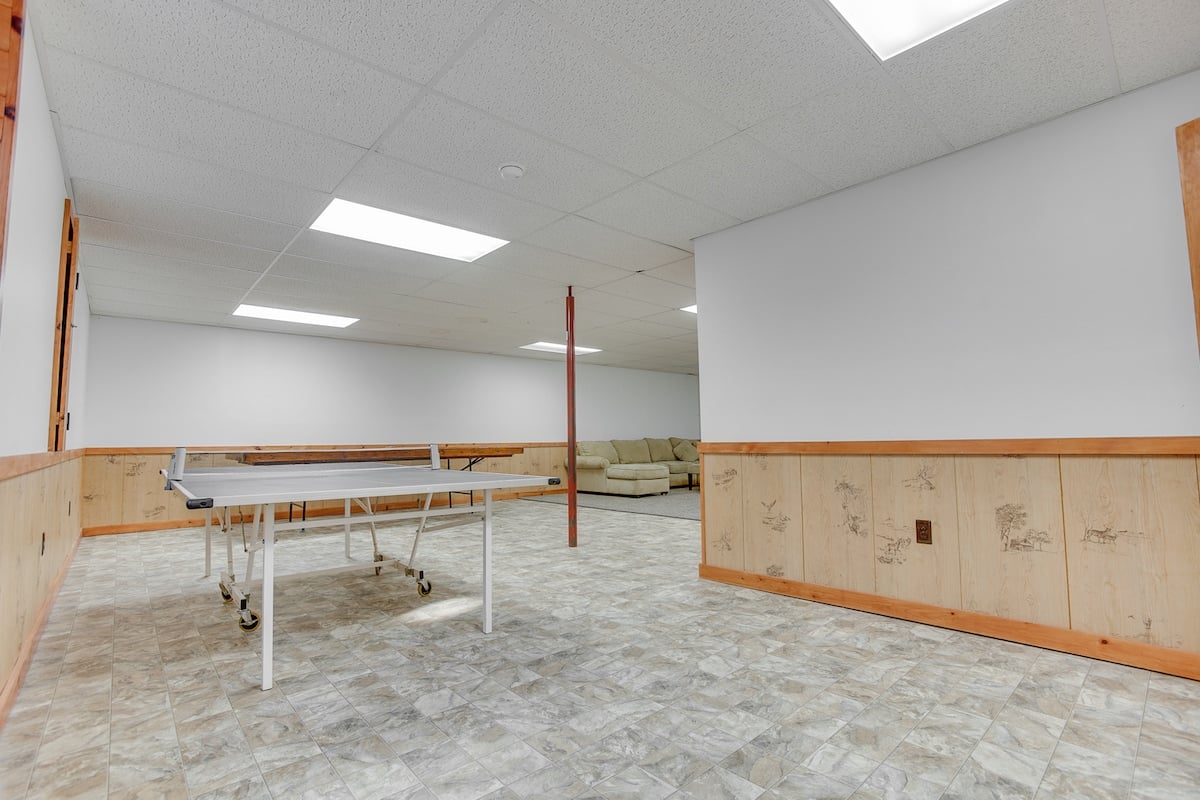 Play a game of ping pong in the basement area!