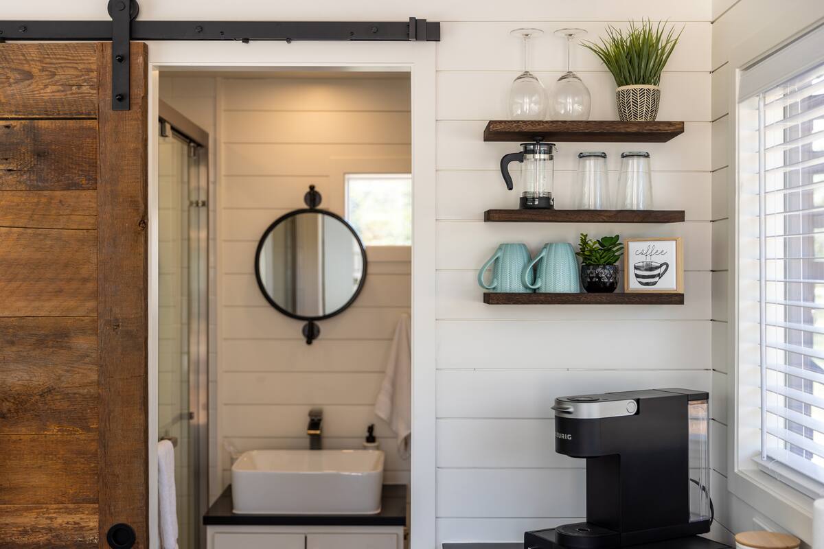 Explore the charm of Fredericksburg from a cozy container home in Fredericksburg, TX