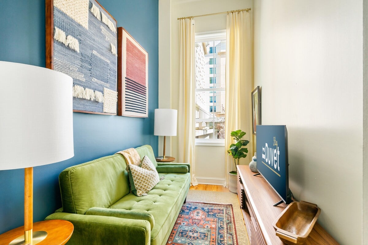 Cozy Sitting Area with Smart TV