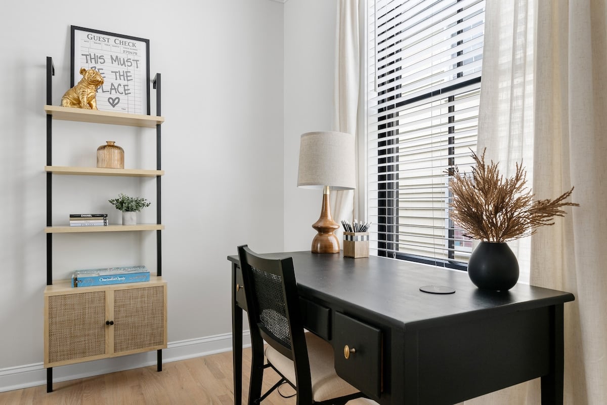 Writing Desk Located in Living Room