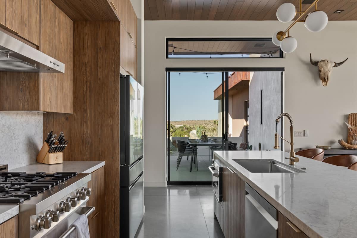 Sliding glass doors to the patio