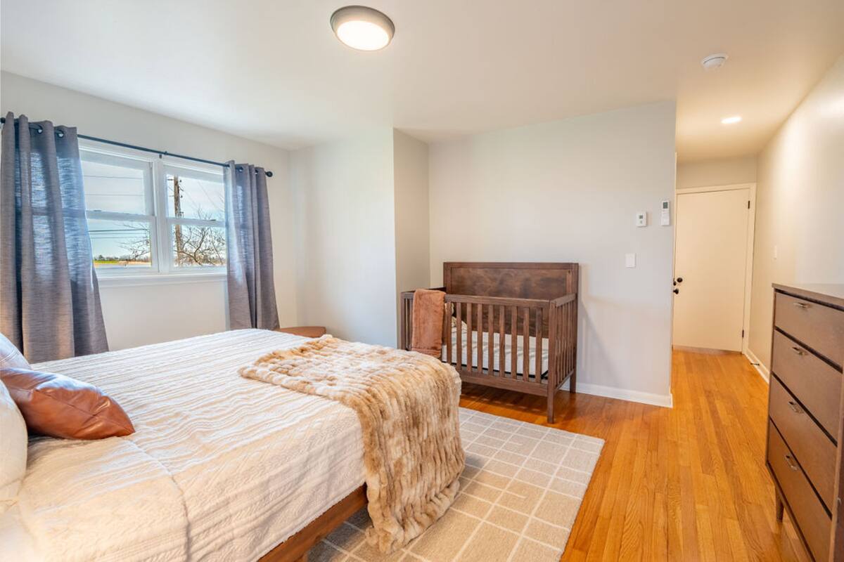Bedroom 1 - King Bed + Crib - located on 2nd Floor
