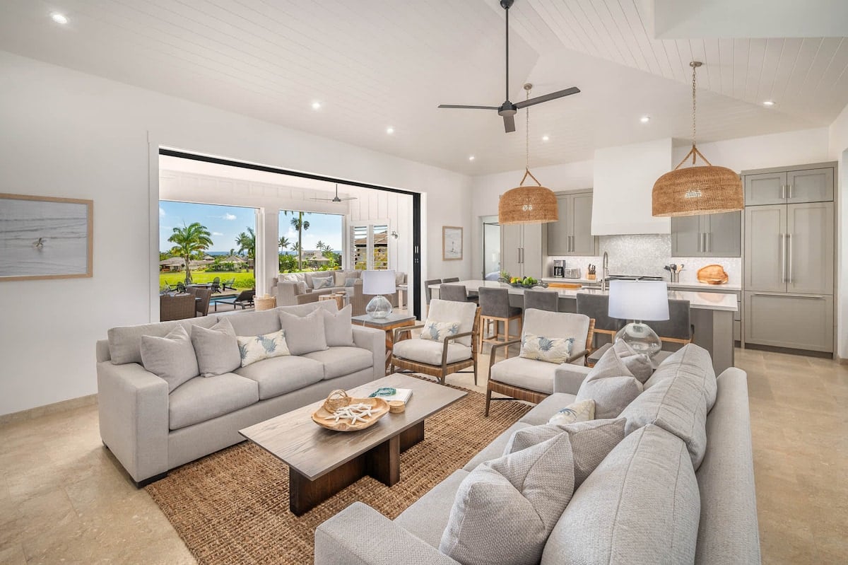 Living Room | Lanikai Hale in Kauai, Hawaii by Luxus Vacation Properties