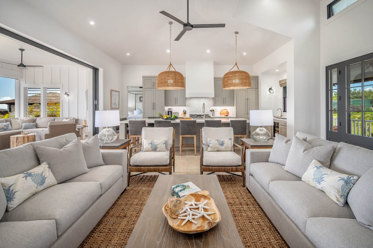 Living Room | Lanikai Hale in Kauai, Hawaii by Luxus Vacation Properties