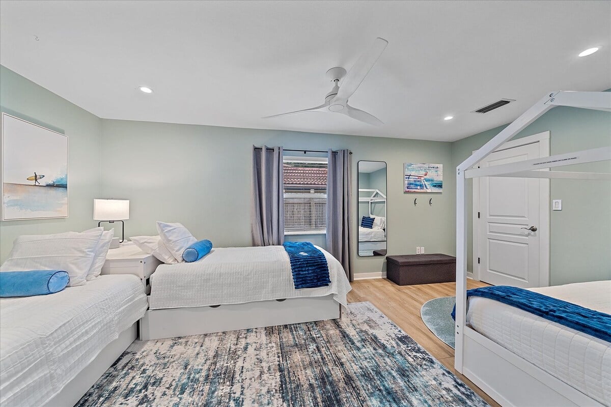 Bedroom 2 - 3 Twin Beds + 2 Trundles