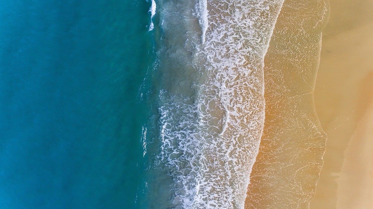 Wrightsville Beach North Carolina barrier island Atlantic Ocean aerial shoreline