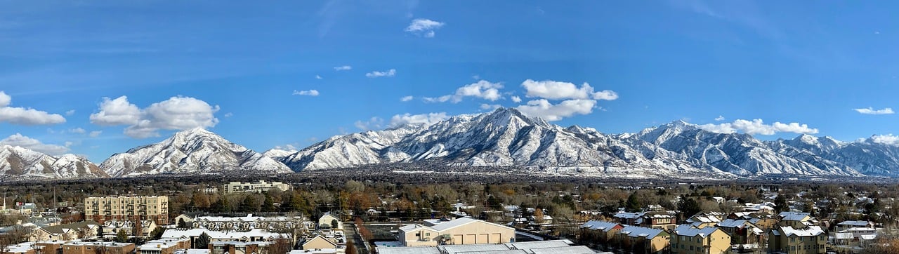 Salt Lake City Utah downtown skyline Wasatch Mountains