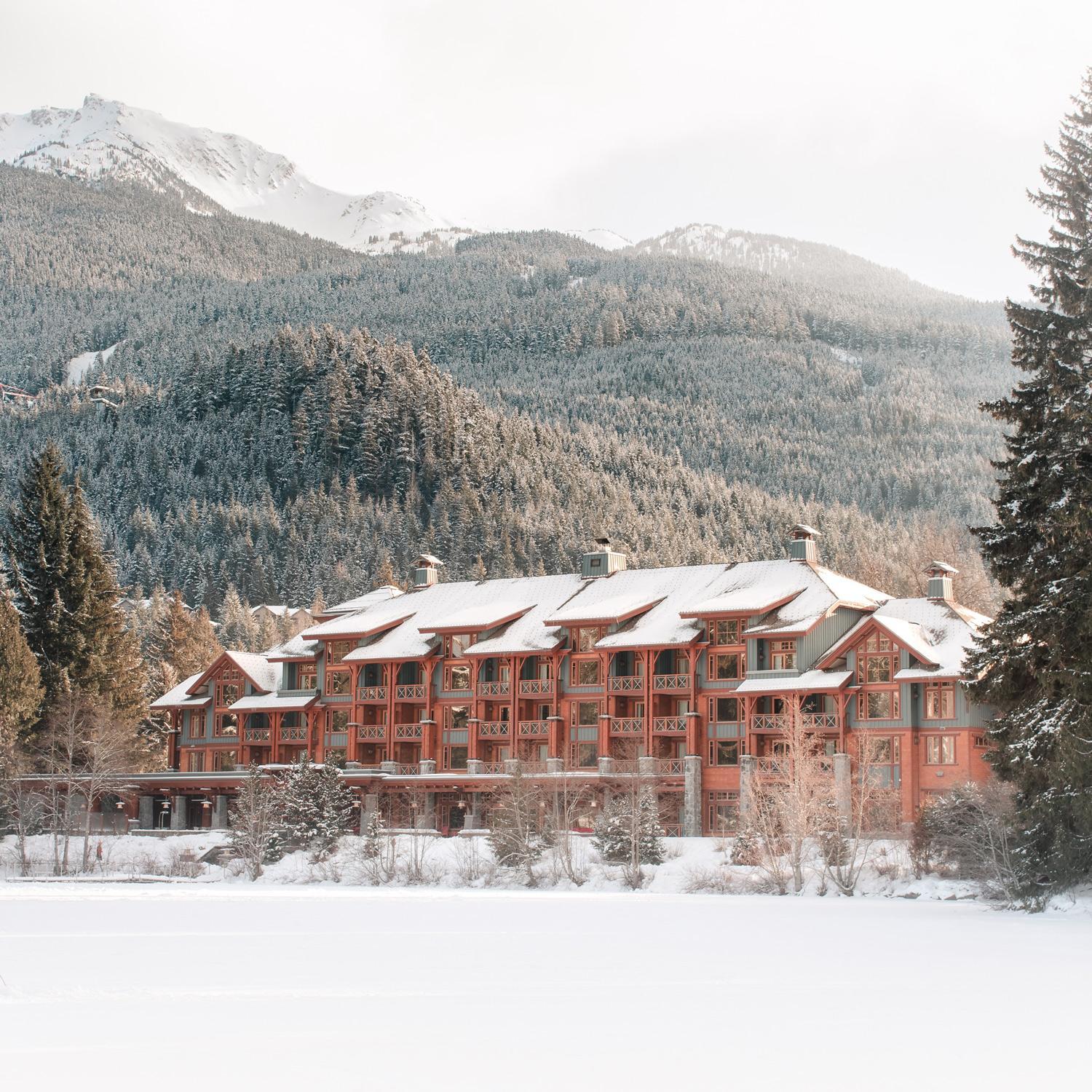 Where the train tracks curve and the mountain lake holds still in Whistler, British Columbia