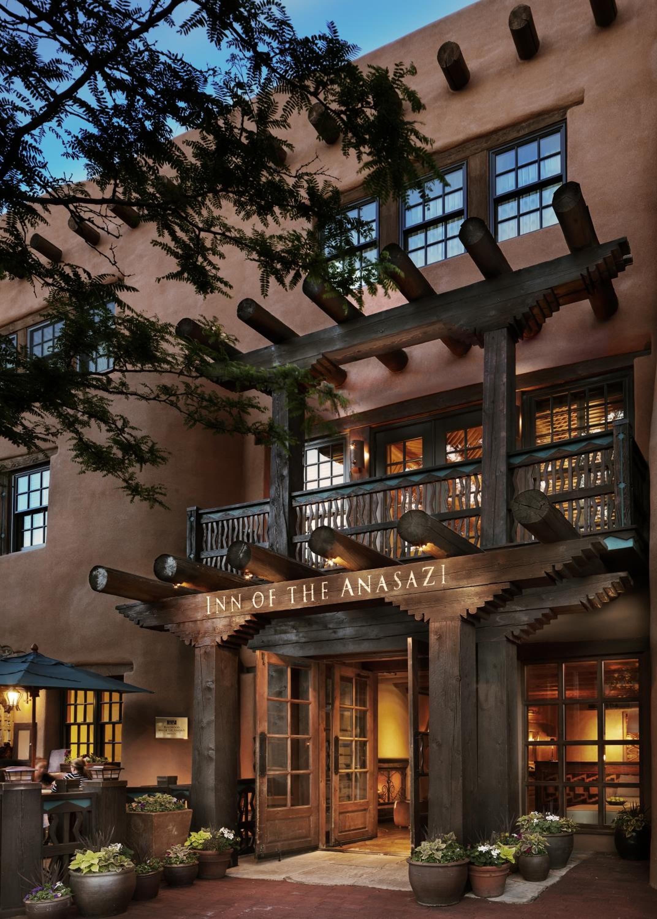 Handcrafted adobe and ancient light on the Santa Fe Plaza in Santa Fe, NM