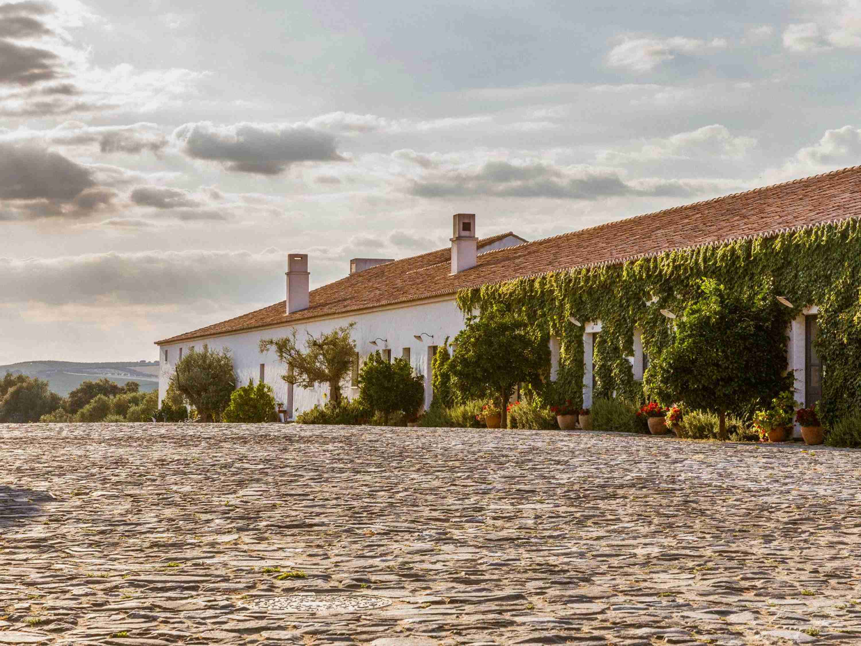 Ancient farmstead and granite village in the Portuguese countryside in São Lourenço do Barrocal, Alentejo