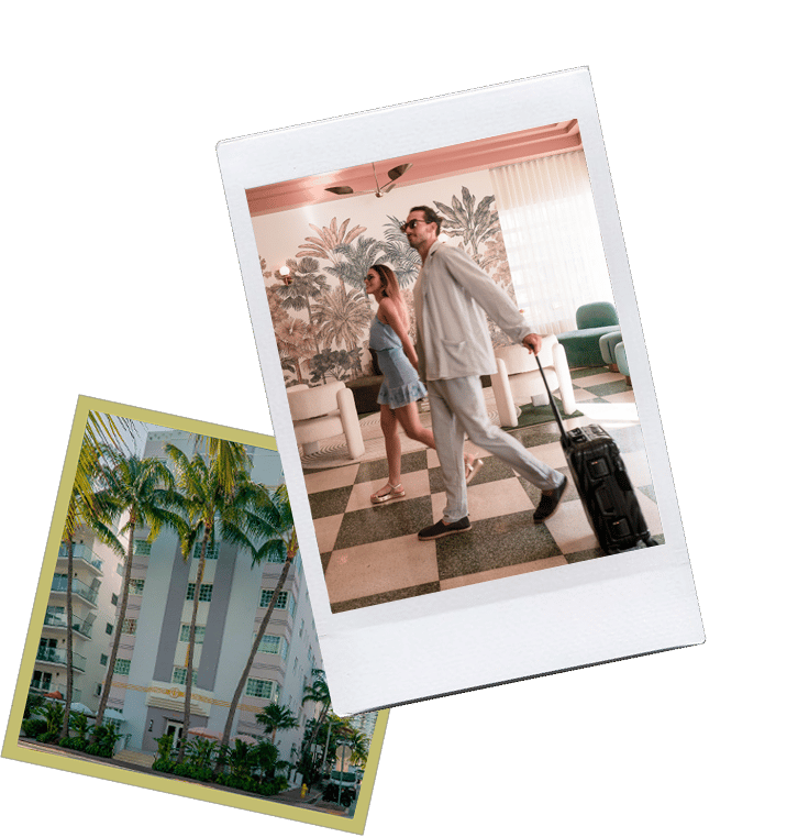 Sunlight streams through palm-printed wallpaper as guests glide across terrazzo floors, their footsteps echoing the unhurried rhythm of Miami Beach mornings.