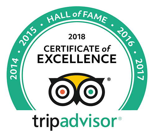 Five consecutive years of TripAdvisor excellence culminate in Hall of Fame recognition, a testament to Emelisse's unwavering commitment to guest satisfaction.