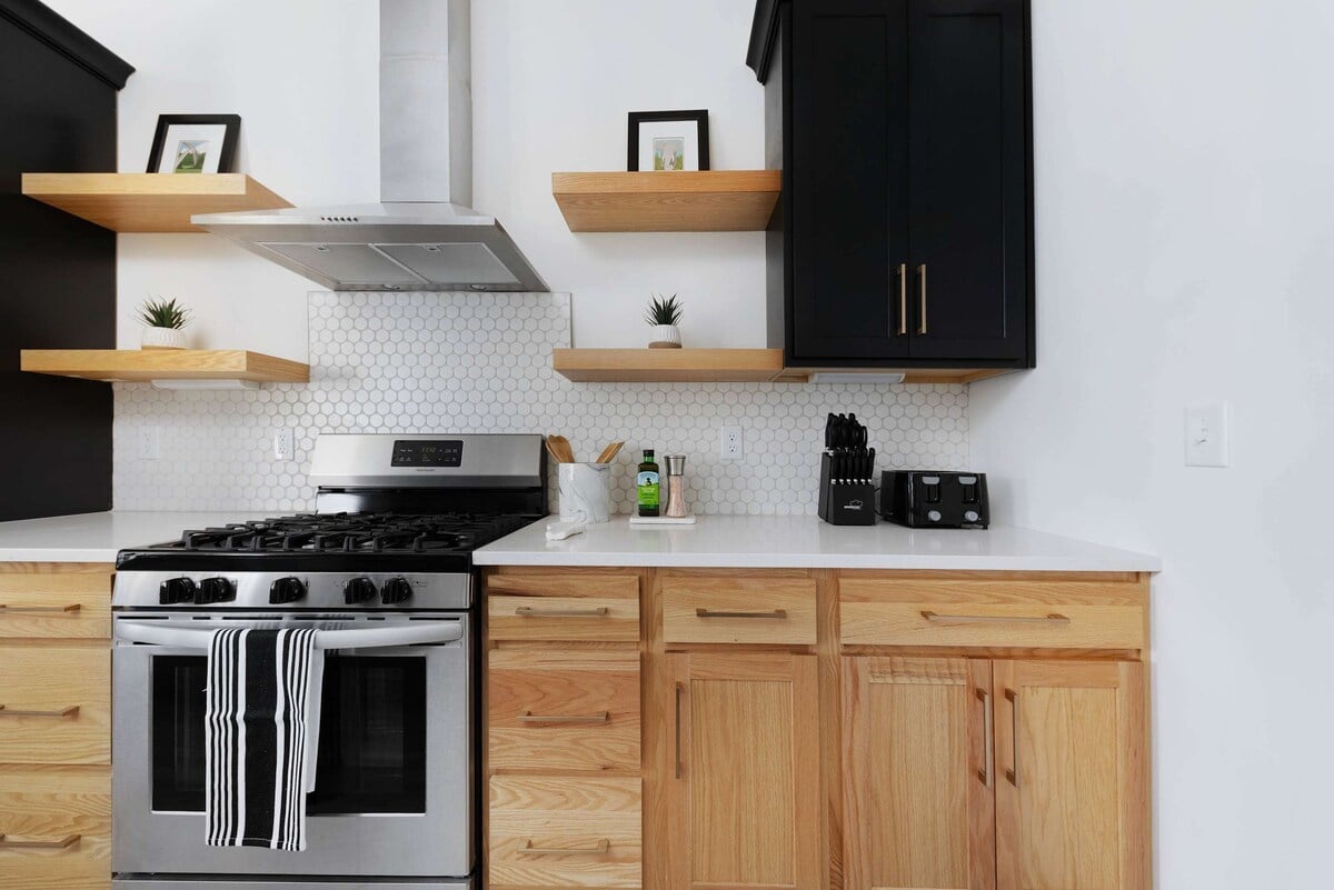 Chef’s kitchen with oversized island and seating for the whole group