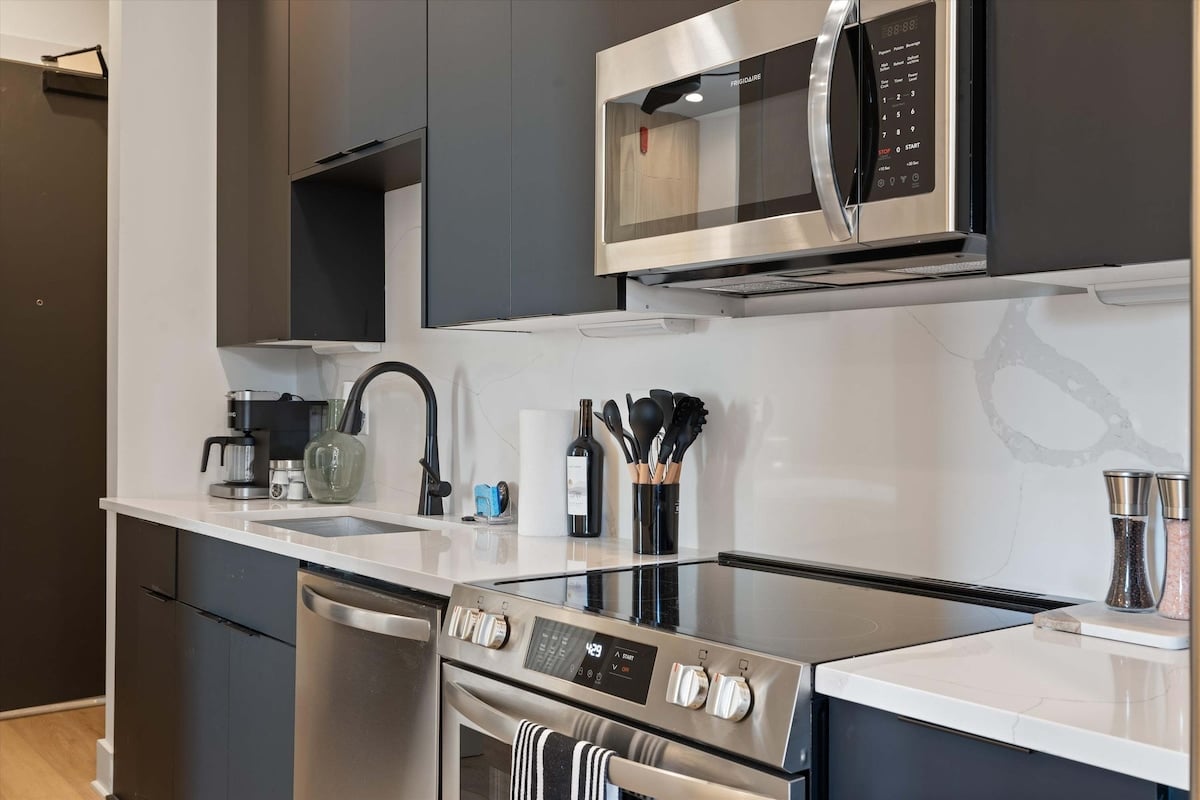 Modern Kitchen With Cooking Essentials