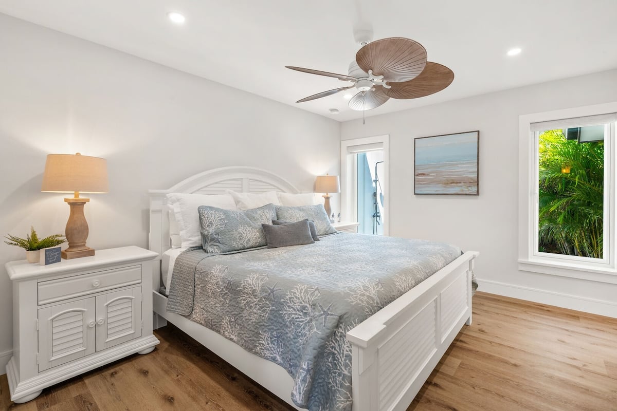 Bedroom 1 - King Bed with luxury linens provided.