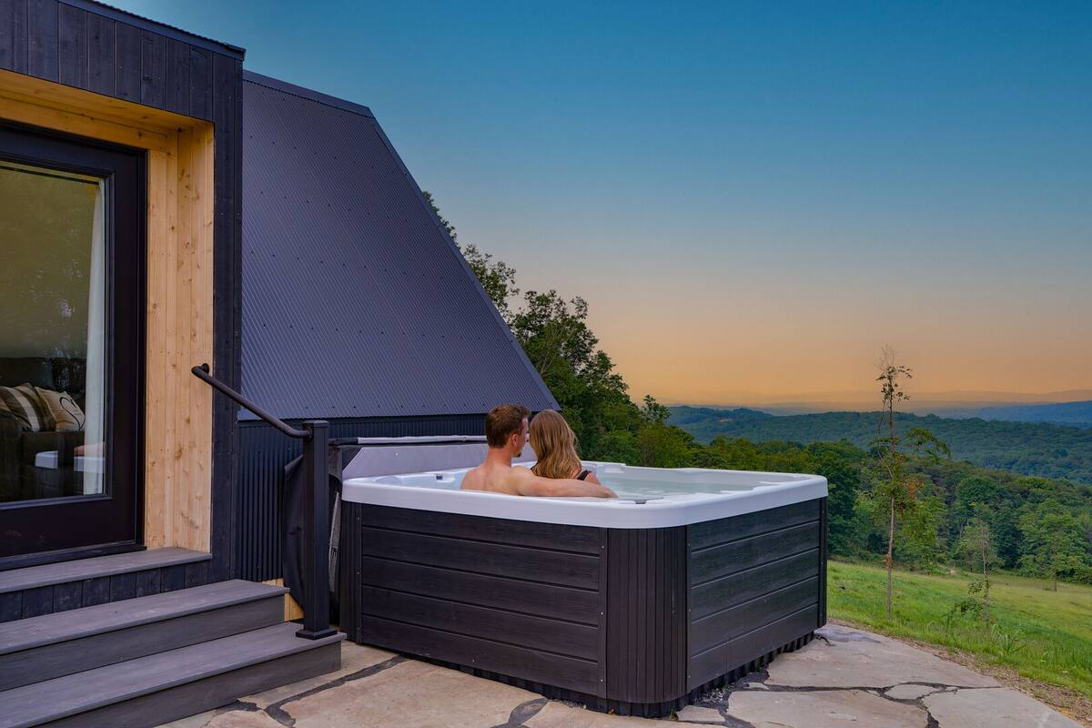 Soak your stress away in the bubbling hot tub on the back patio!