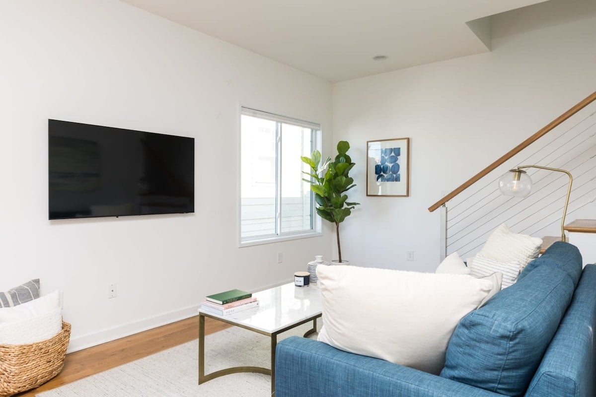 Living Space With Large TV
