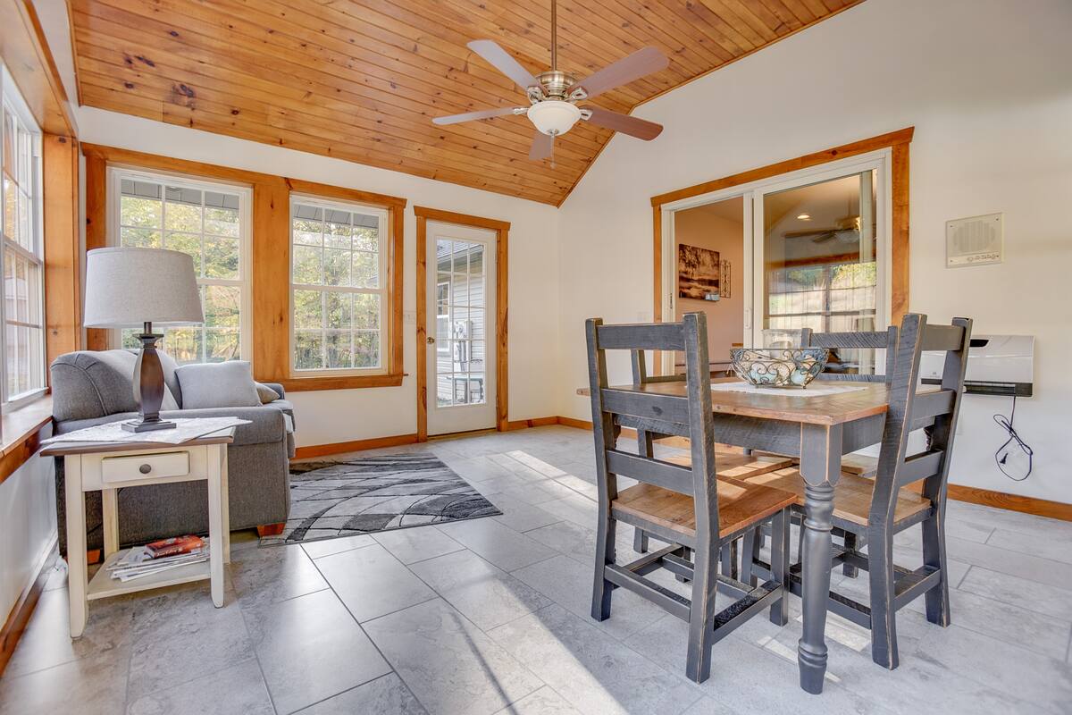 The sunroom just off the main living area. Accessible from the outside.