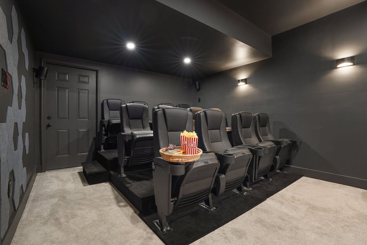 Seating in the theatre for 16 people+