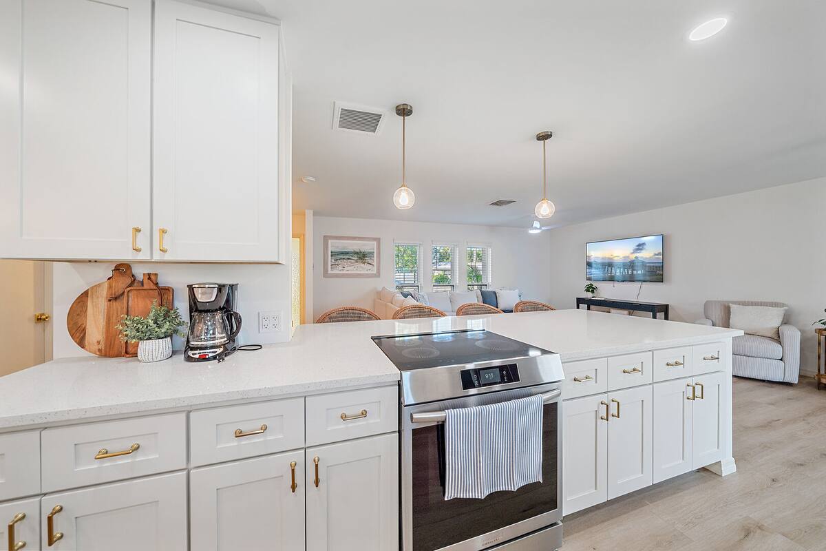The kitchen is fully-stocked with anything you'll need for baking and cooking!