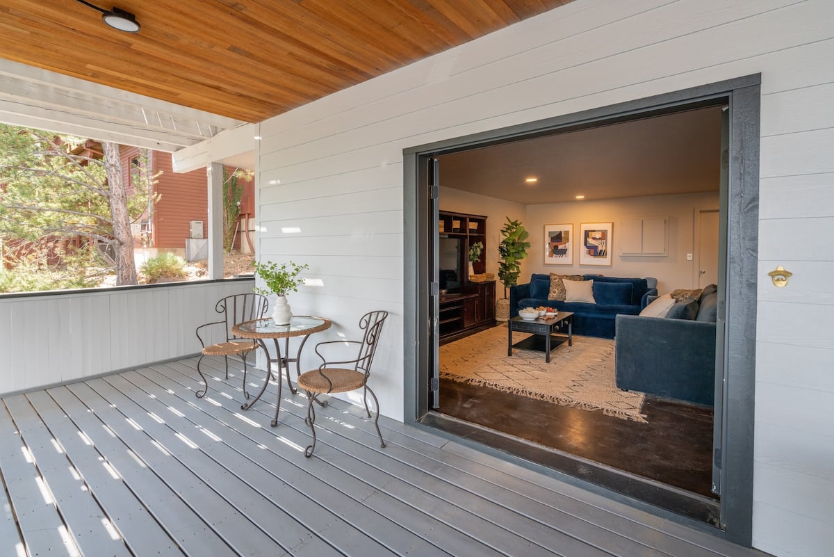 Deck off of the family room.