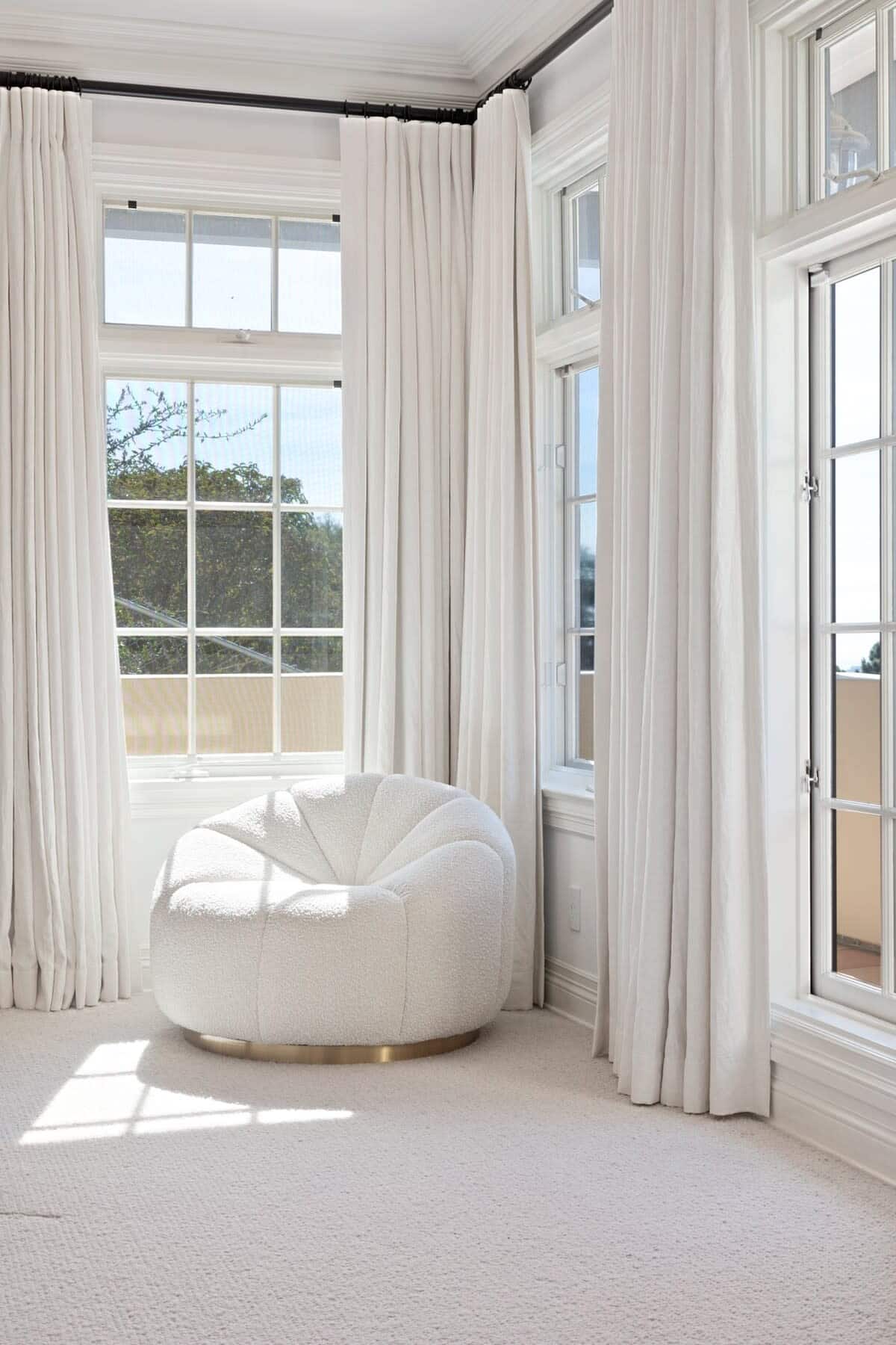 Beautifully elegant french windows offer soft natural light