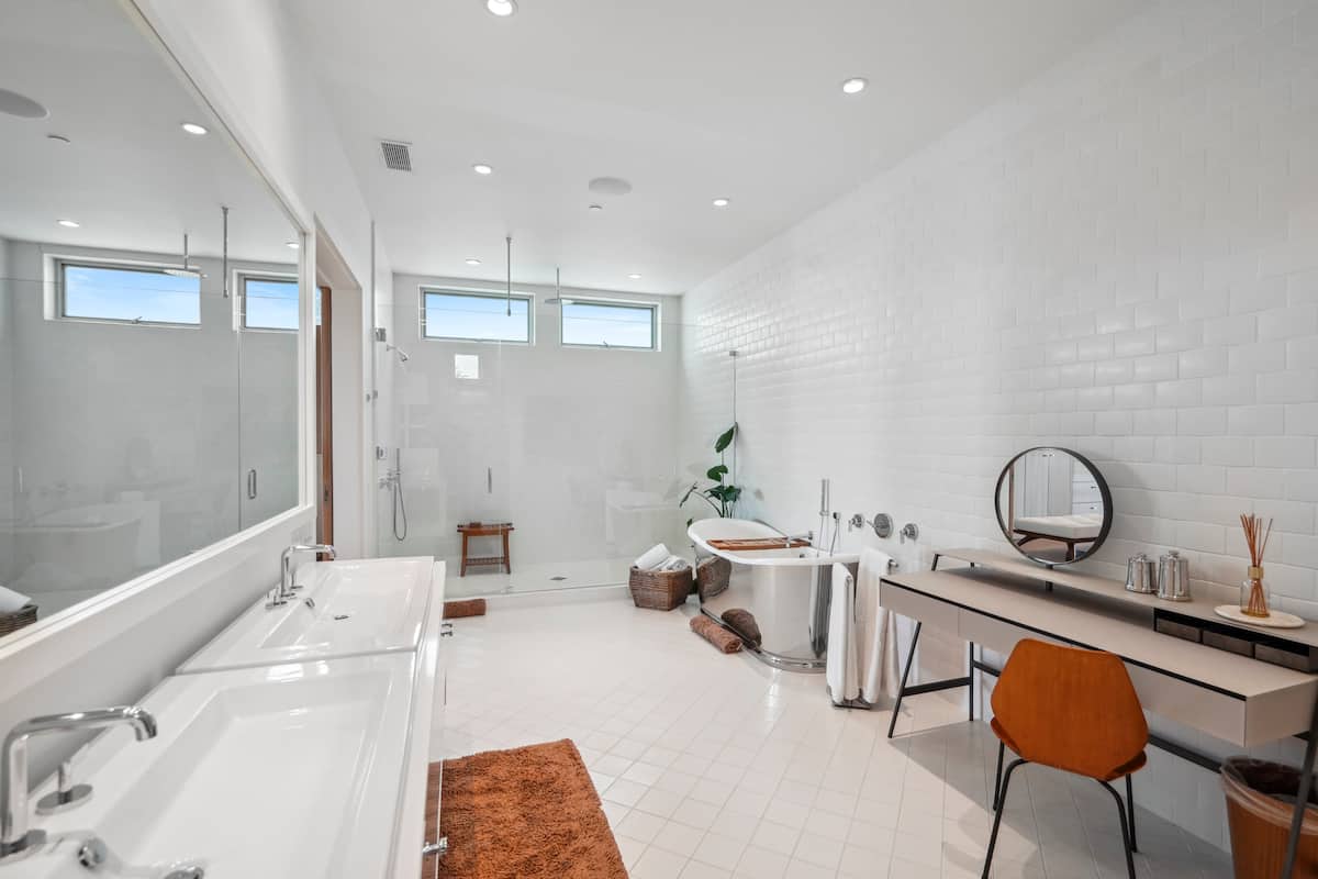 Dual vanities in the Master Bathroom for ample counter space and storage.