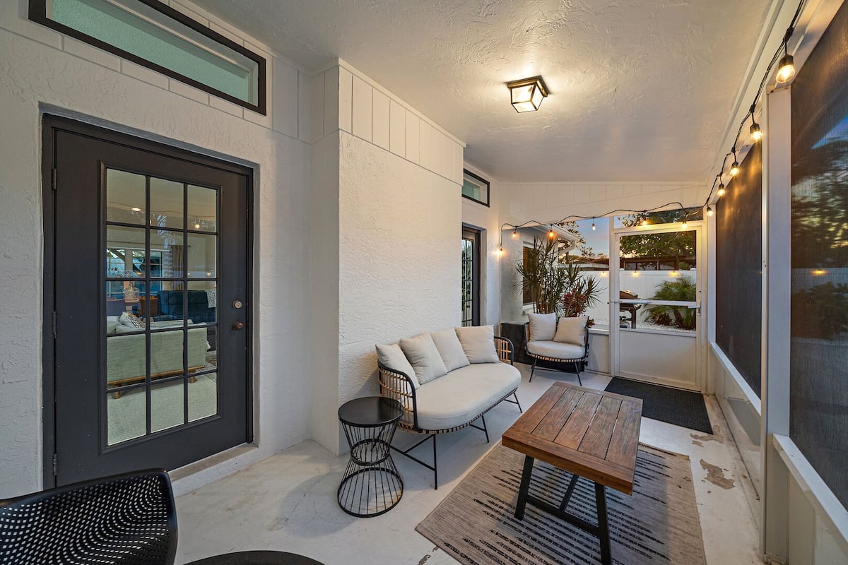 Beautiful furniture to enjoy the sunset or watch your kids enjoy the pool.
