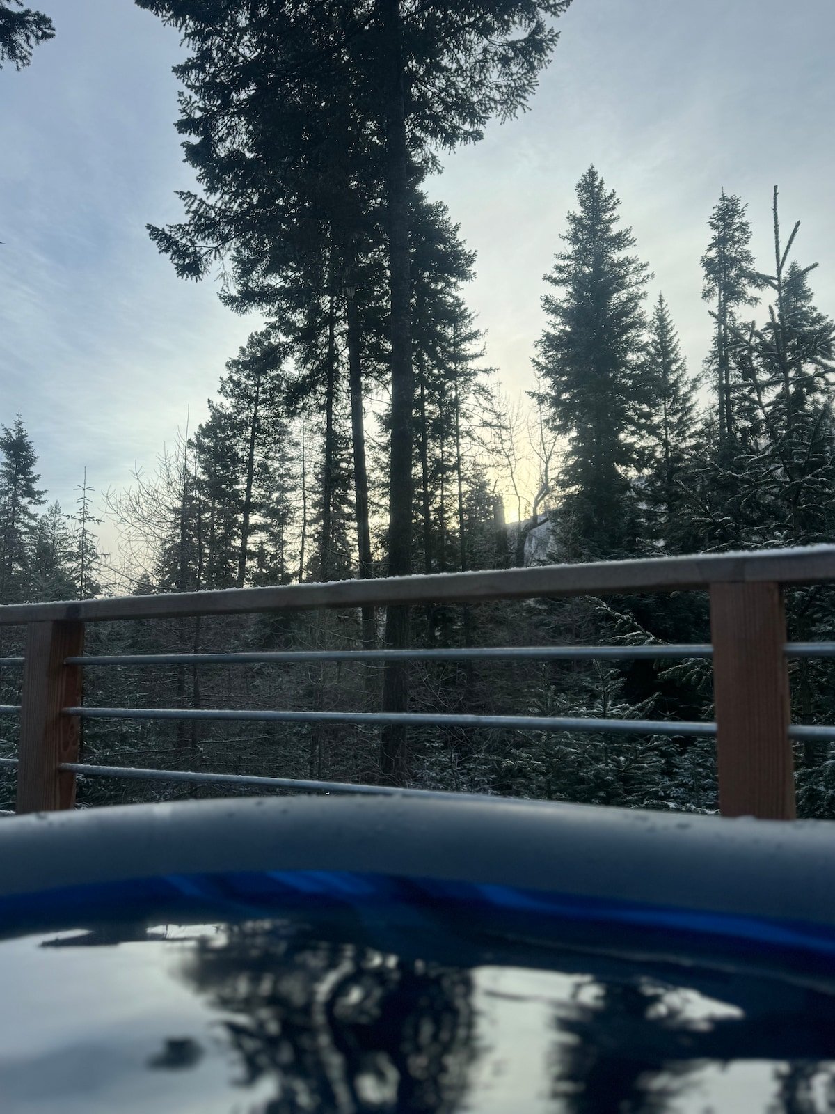 Gorgeous views from your private hot tub. Hot tubs are offered at all cabins. 