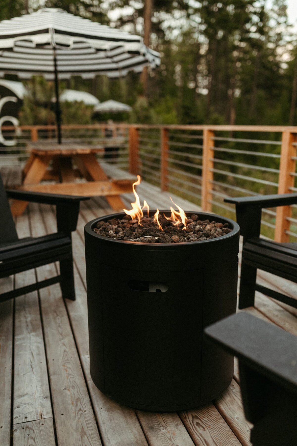 Personal fire pits are the best way to wind down after a day of exploring or enjoy your morning coffee or tea.
