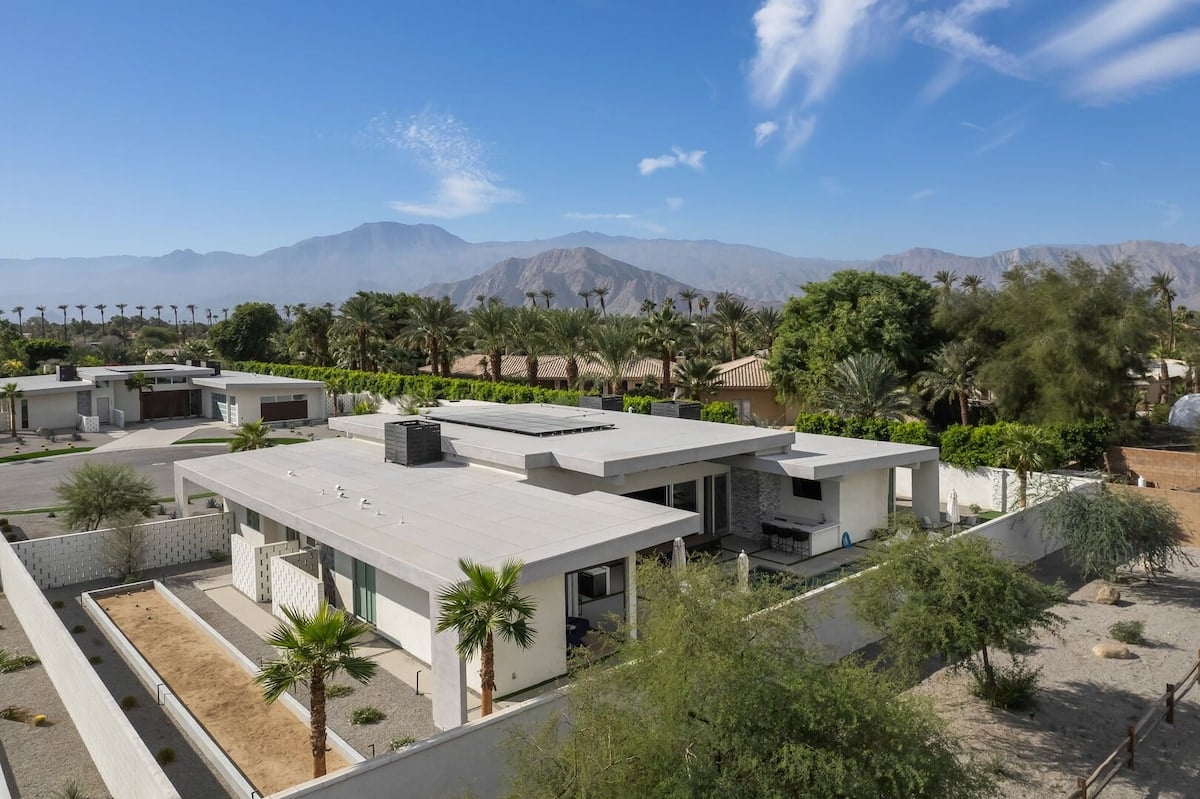 Stunning elevated views of the home and the surrounding Indio community, framed by the majestic desert mountains.