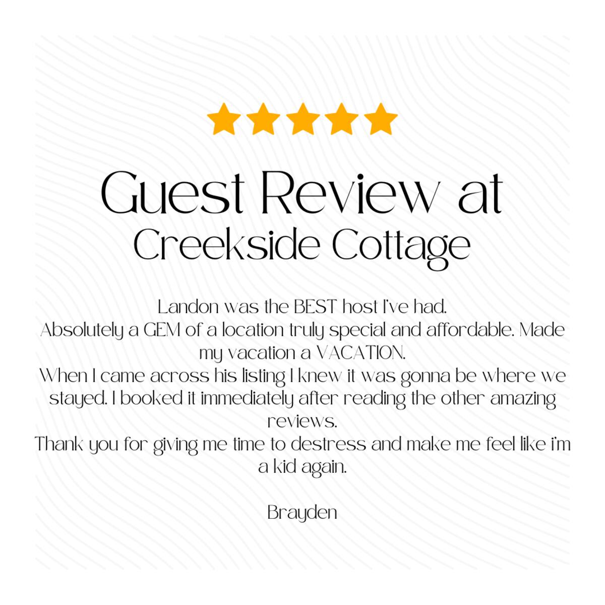 We really appreciate all of our guests feedback! Thank you Brayden!
