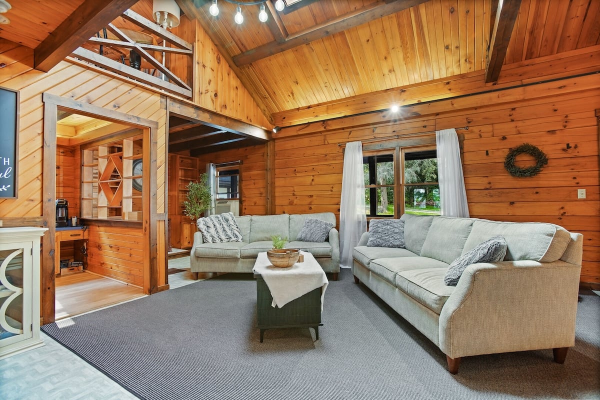 Step into the living room space with ease and kick your feet up after a long day of fun and adventure!