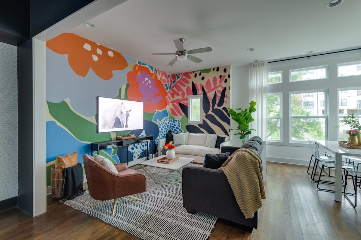 Stylish Living Room with a Smart TV
