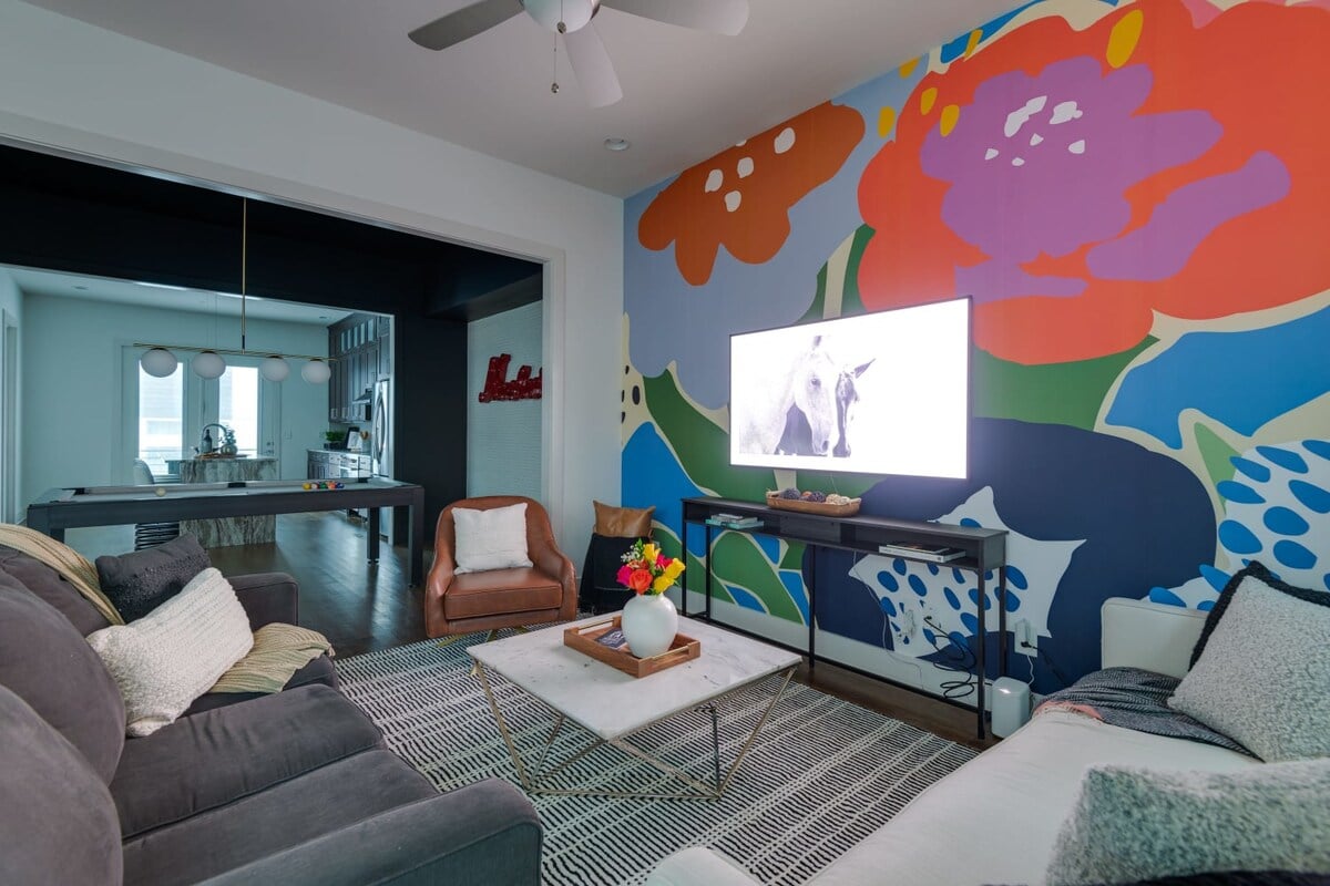 Stylish Living Room with a Smart TV 
