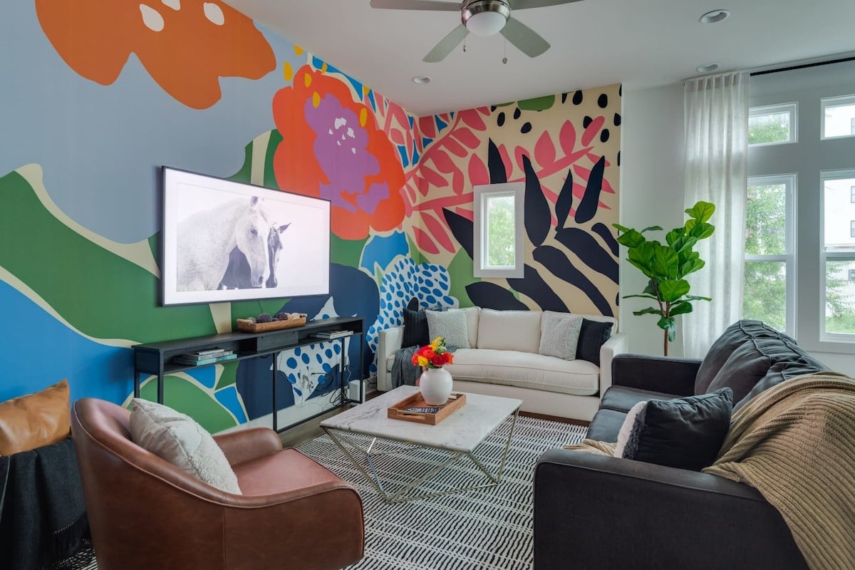Stylish Living Room with a Smart TV
