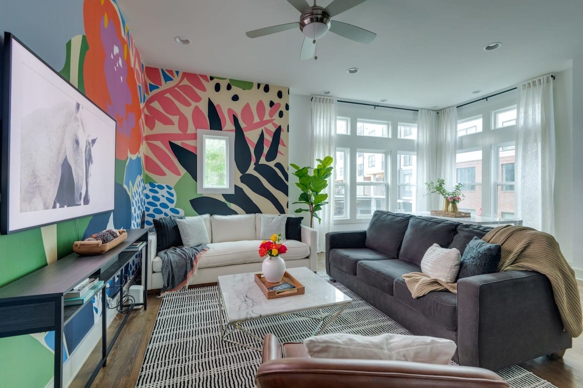 Stylish Living Room with a Smart TV
