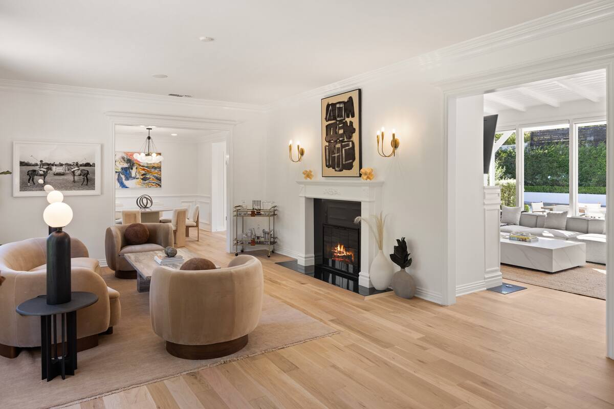 Warmth and style unite in the elegant living space. 
