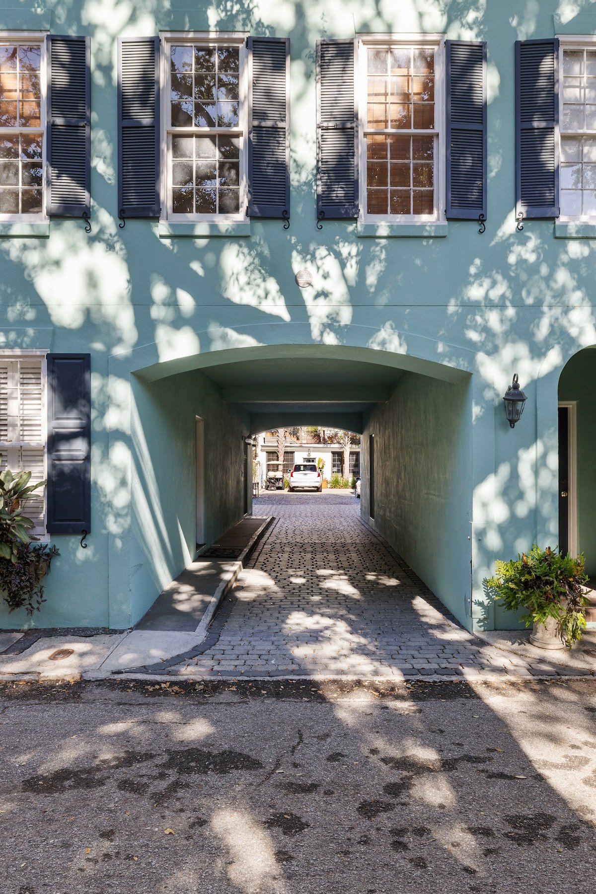 Archway to the parking
