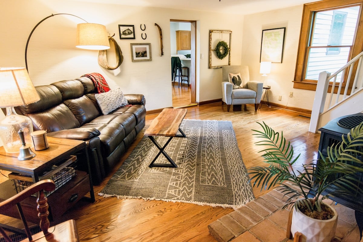 Staircase is located in the living room
