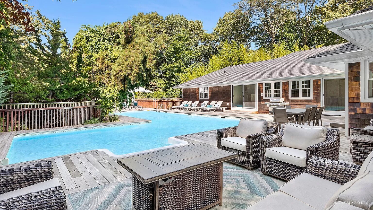 Weathered shingles and white oak warmth on the quiet side of Sag Harbor in Sag Harbor, NY