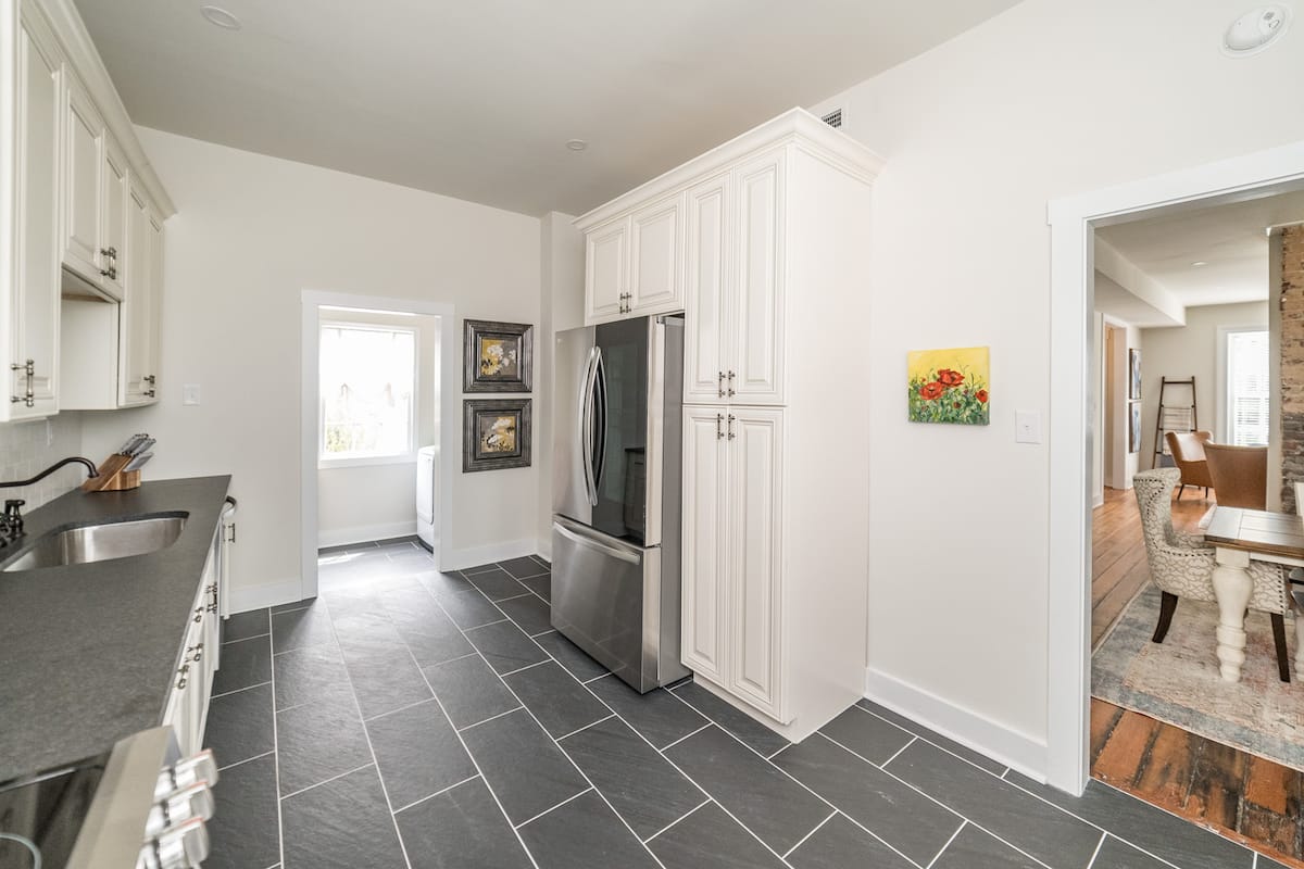 Kitchen is just steps off of the dining room