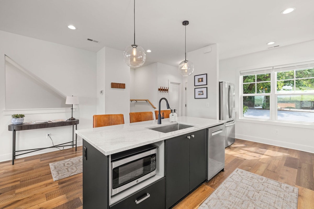 Stainless appliances- stove, fridge, dishwasher, microwave