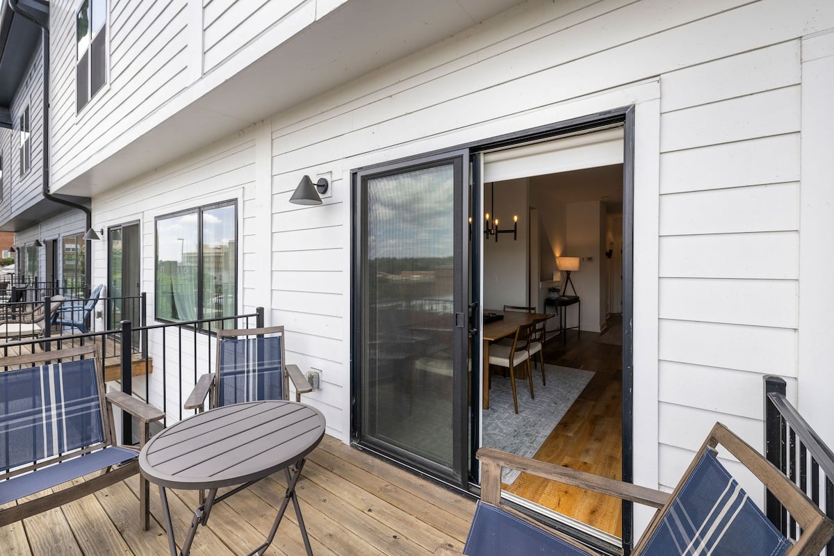 Outdoor balcony just off the living and dining area