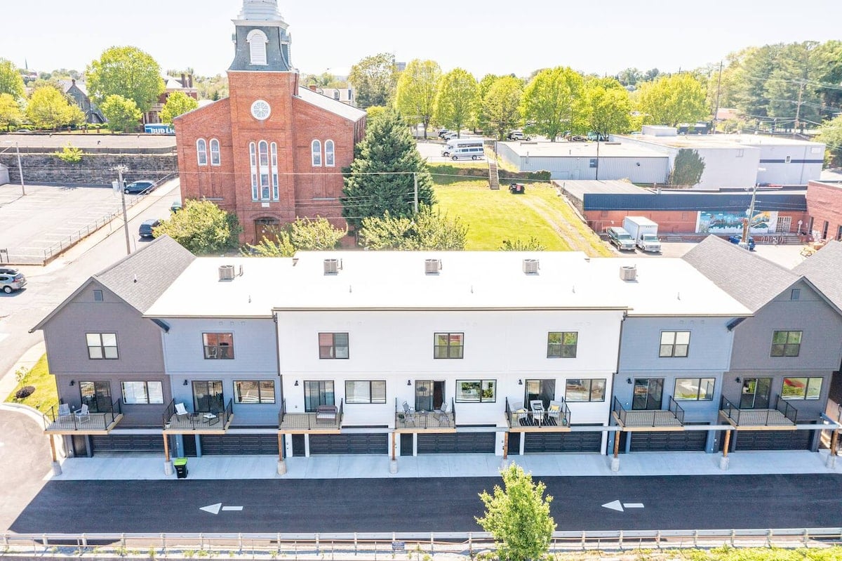 View of the back & the beautiful church across the street!