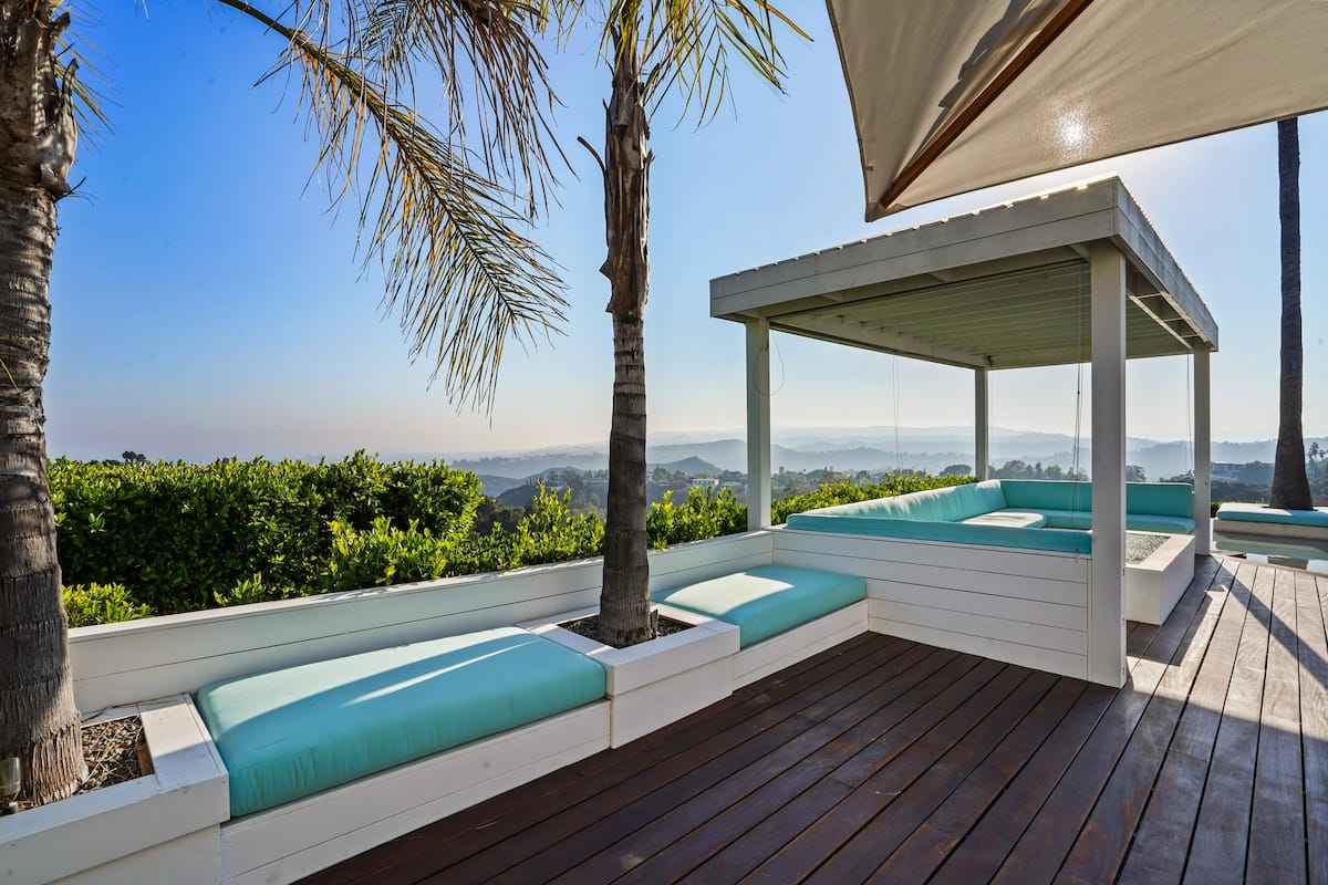 A view that captivates! The cabana seating offers an incredible perspective of the surrounding beauty. 