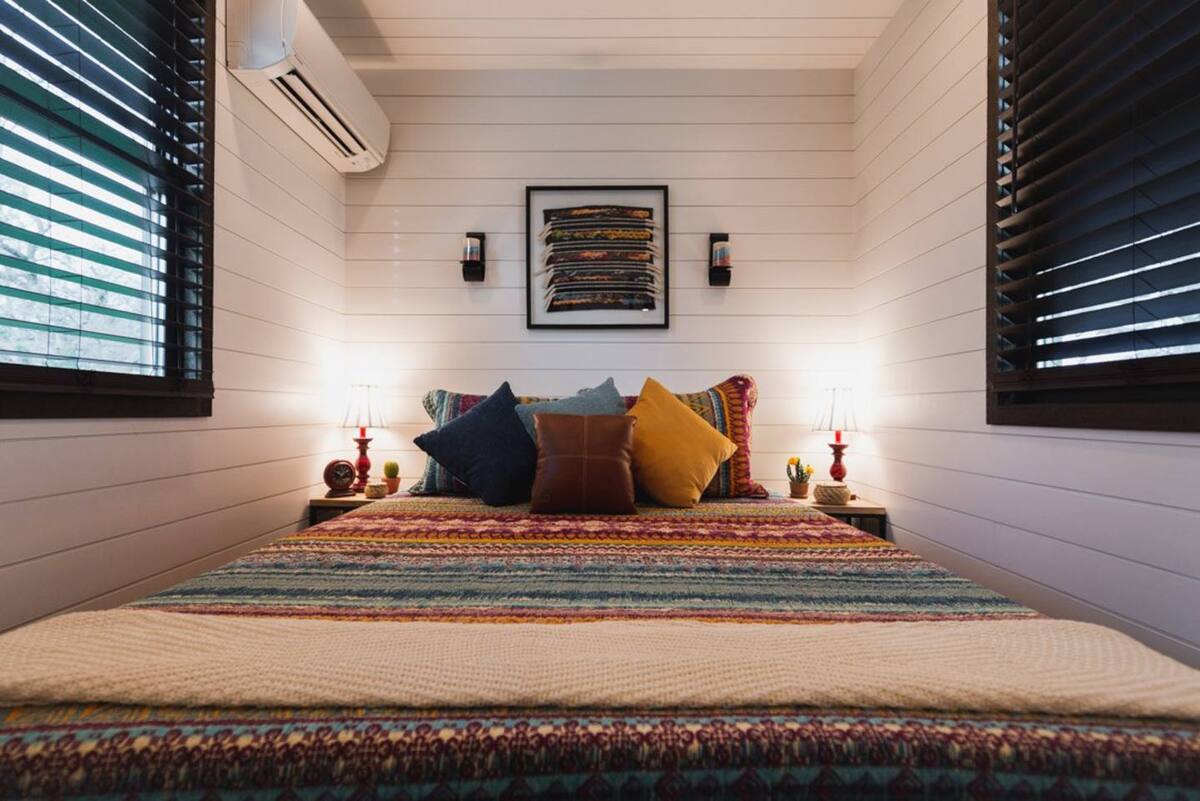 Bedroom with queen bed.