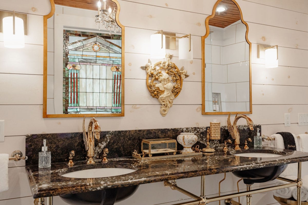 We prefer our faucets shaped like golden geese, our windows rescued from a local church, and our bathtubs perched on claw feet.