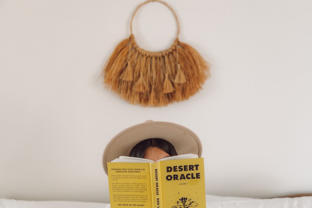 Mini library stocked with a collection curated for the curious desert traveller 